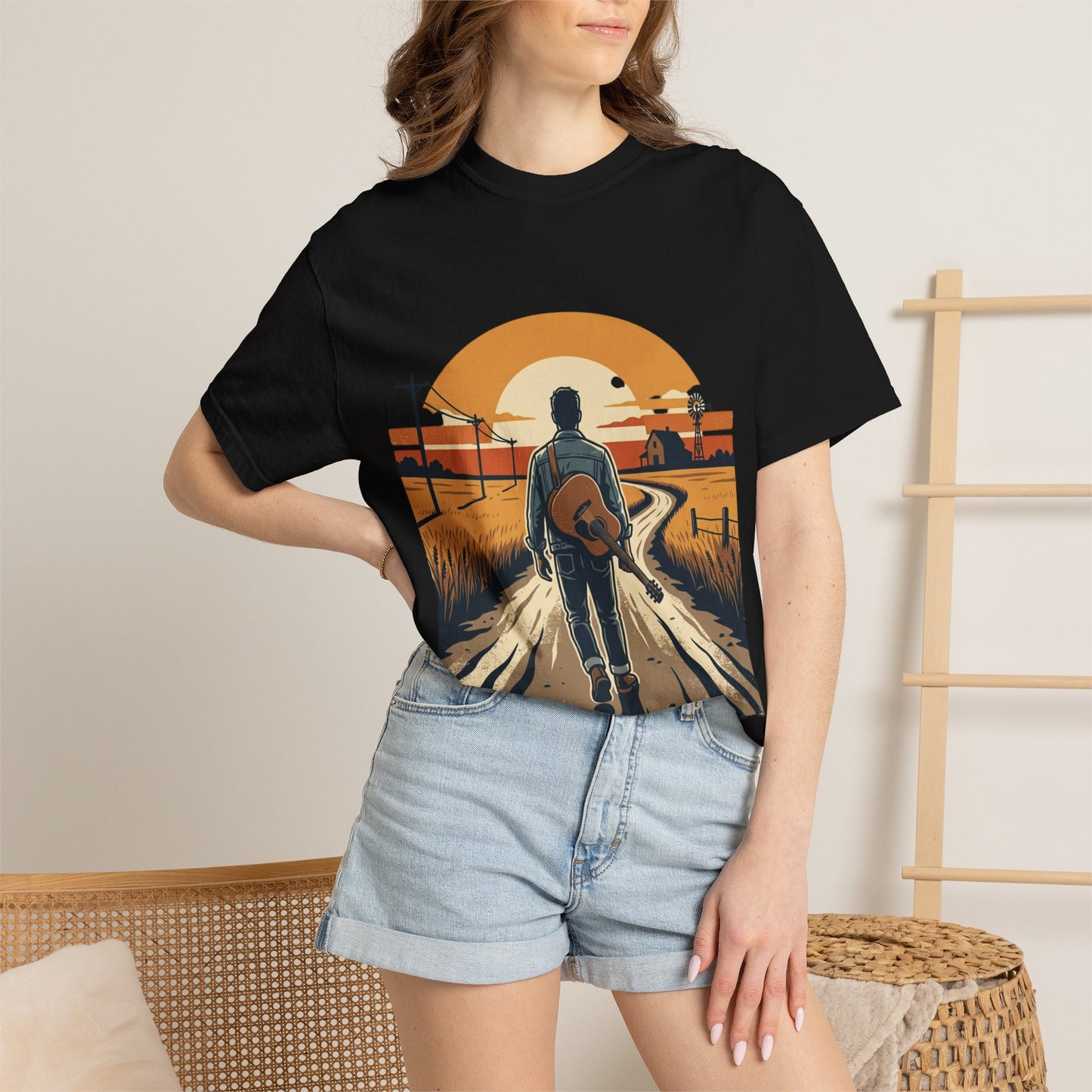 Vintage Highway Route Sign Garment-Dyed Tee
