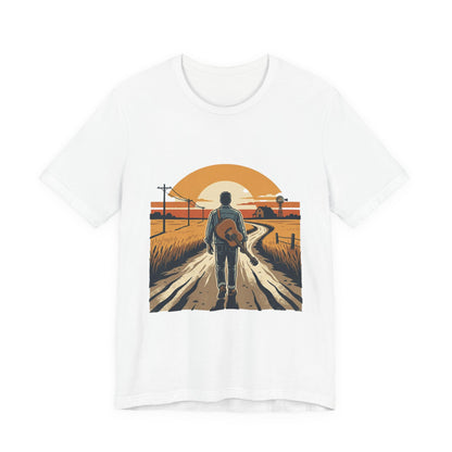 Vintage tour poster graphic t-shirt in black, rock and Americana style