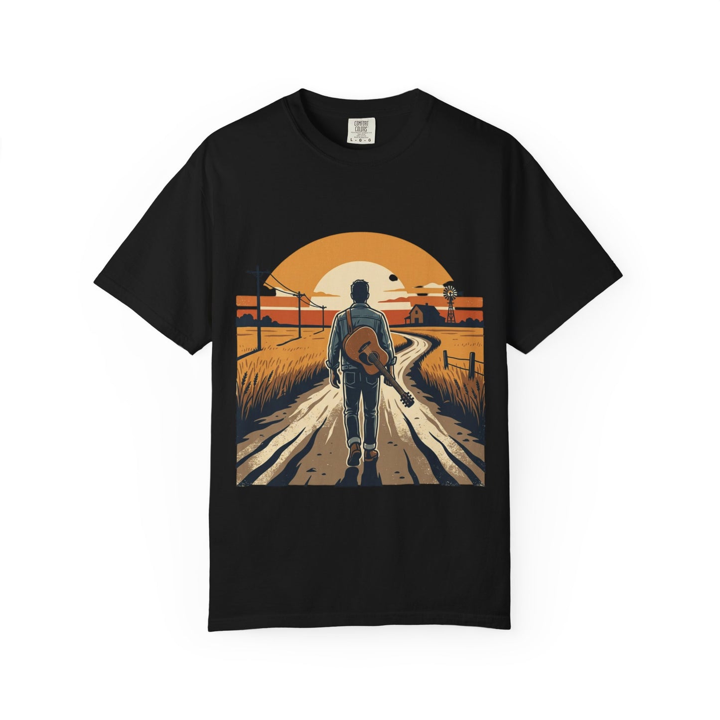Vintage Highway Route Sign Garment-Dyed Tee