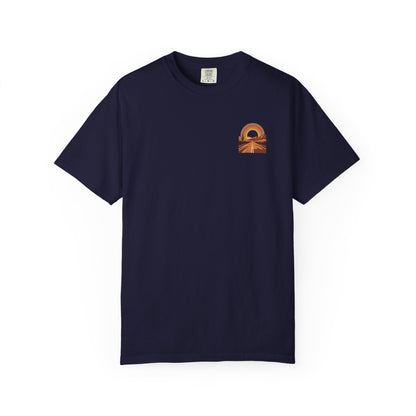 Vintage Sunset Highway T-Shirt back print, full sunset highway graphic