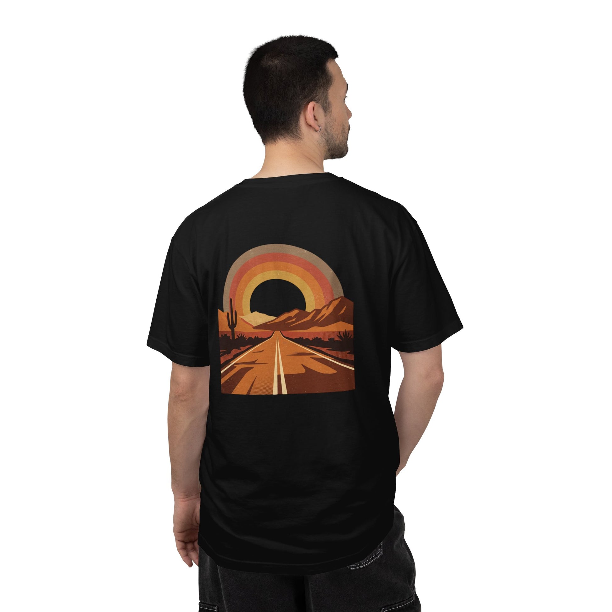Vintage Sunset Highway T-Shirt worn, back view