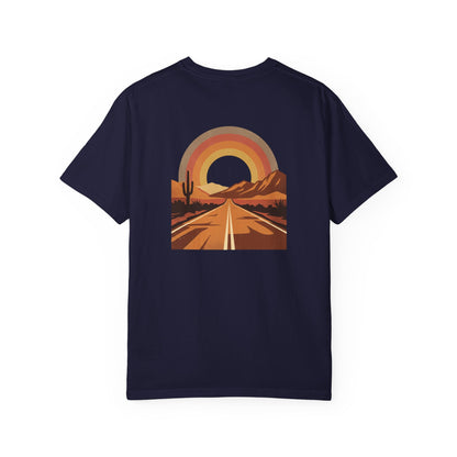Vintage Sunset Highway T-Shirt pocket print detail