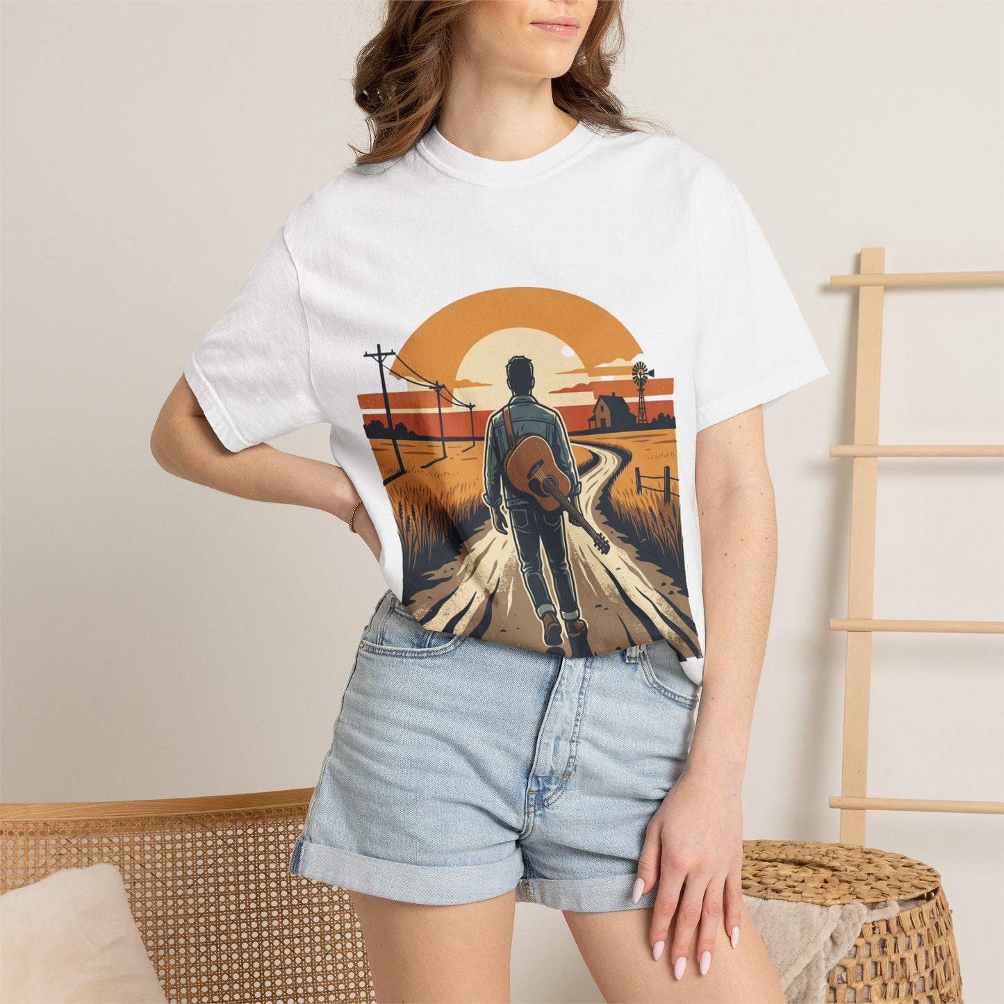 Vintage Highway Route Sign Garment-Dyed Tee