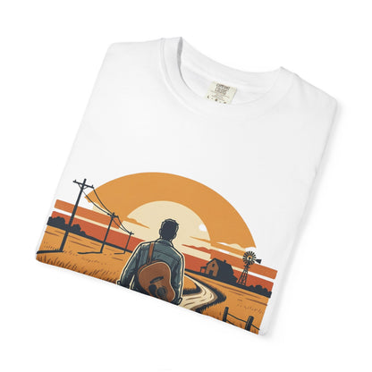 Vintage Highway Route Sign Garment-Dyed Tee