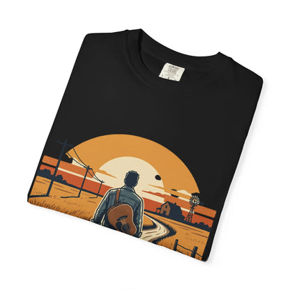 Vintage Highway Route Sign Garment-Dyed Tee