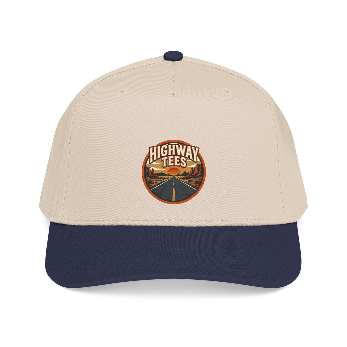 Vintage Road Patch Baseball Cap, side profile view