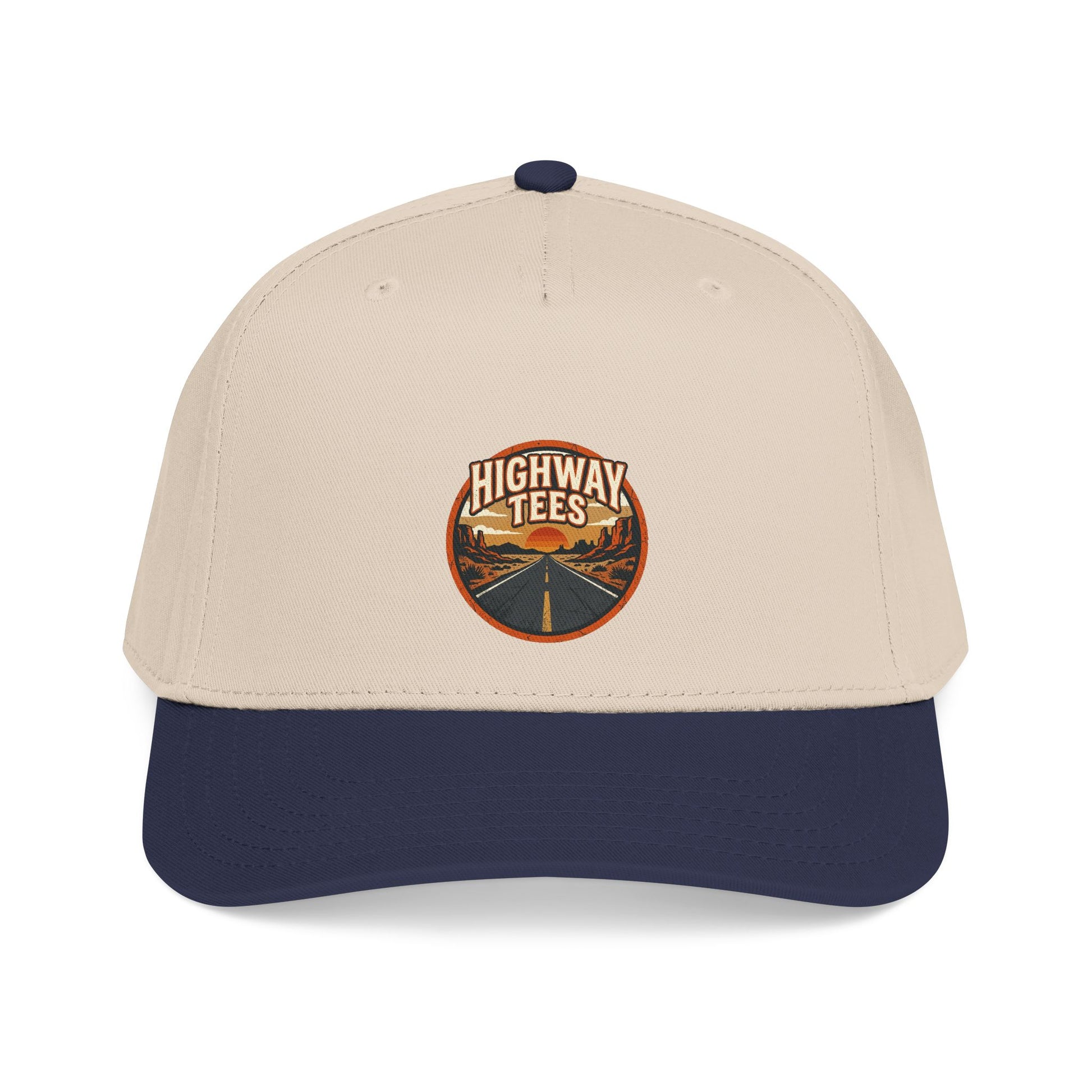 Vintage Road Patch Baseball Cap, side profile view