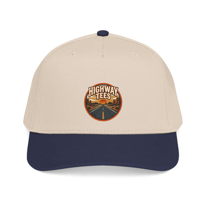 Vintage Road Patch Baseball Cap, side profile view